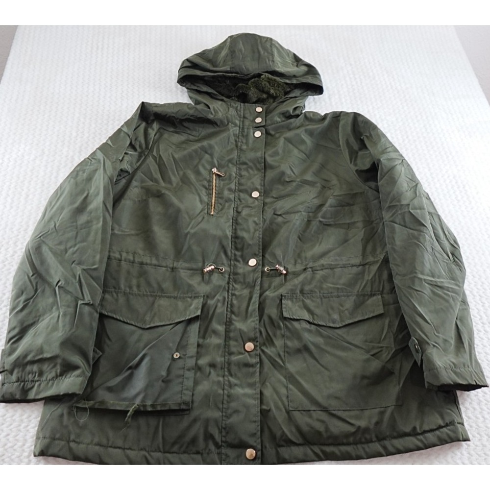 Cavalini original hooded jacket size 3x green utility parka coat